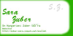 sara zuber business card